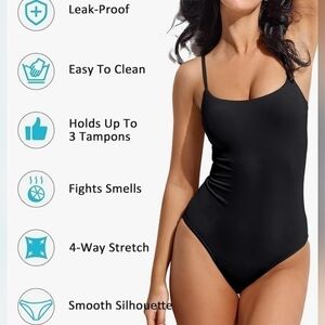 155.🆕Med Menstrual  Swimwear 1 Piece Leakproof Swimsuit with Tummy Control